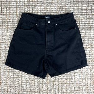 Zara Black High Waisted Denim Shorts